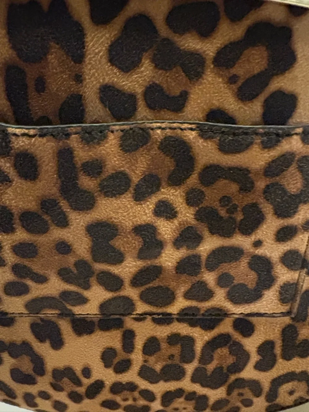 Round Leopard Print Clutch with Gold Handle